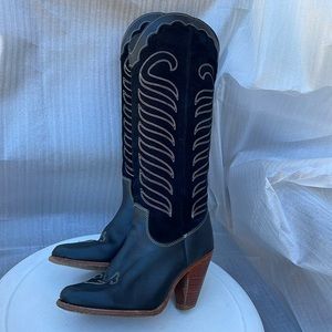 80's Vintage Gray Zodiac Cowgirl Boots Women's US Sz 7-7.5